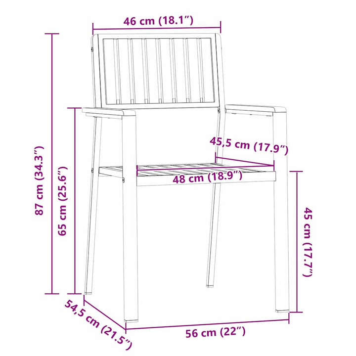 Have Stol 2 pcs Brun 56 x 54.5 x 87cm Massivt teaktræ