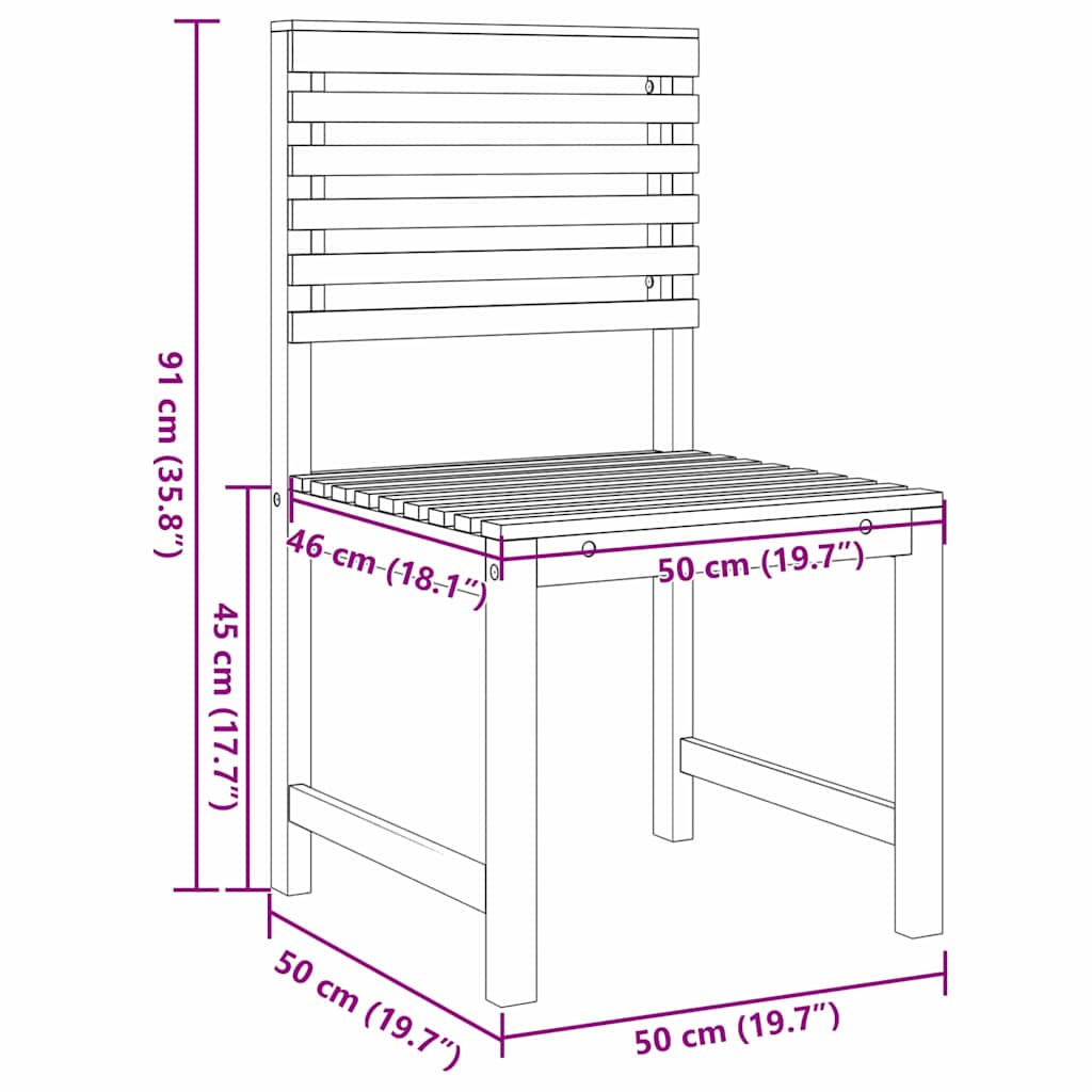 Have Stol 2 pcs Brun 50 x 50 x 91cm Massivt akacietræ