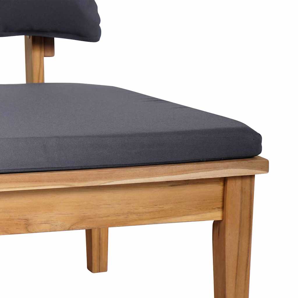 Havebænk 2 pcs Brun Massivt teaktræ