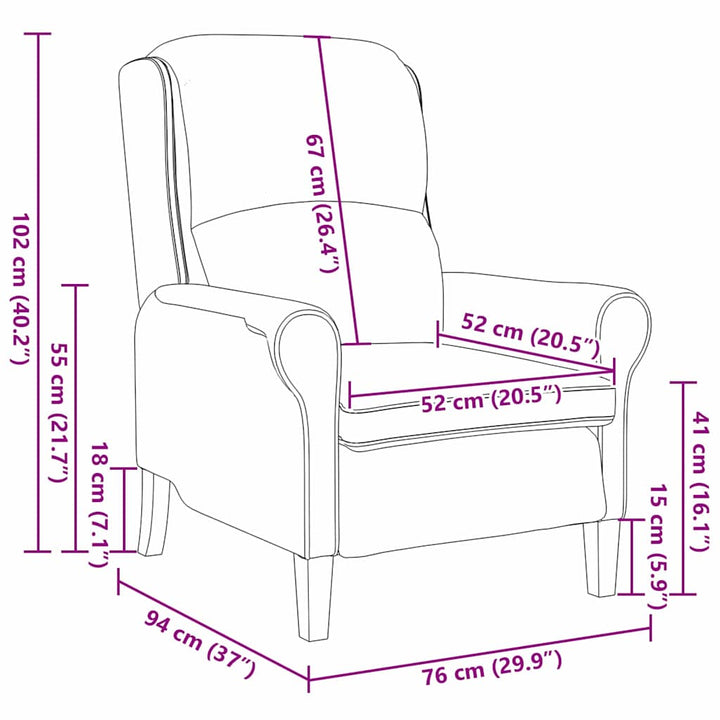 lænestol Gråbrun 76 x 94 x 102 cm Stof