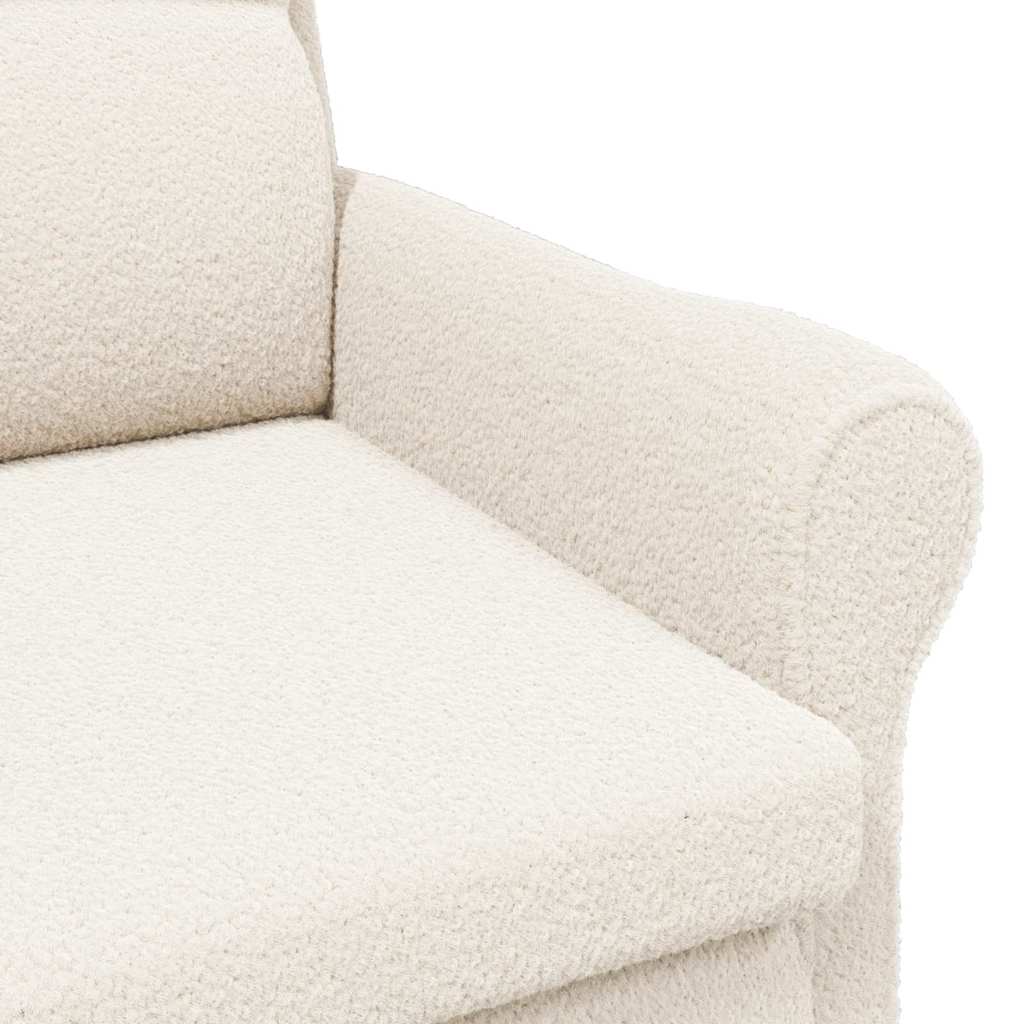 lænestol Creme 76 x 94 x 102 cm Blødt Sherpa Stof, Ingeniørtræ