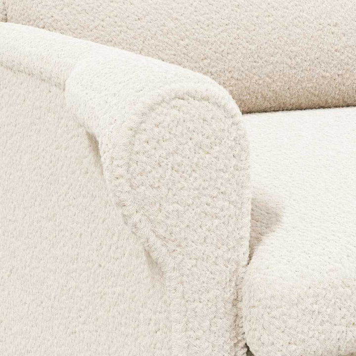 lænestol Creme 76 x 94 x 102 cm Blødt Sherpa Stof, Ingeniørtræ