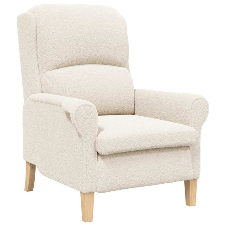 lænestol Creme 76 x 94 x 102 cm Blødt Sherpa Stof, Ingeniørtræ