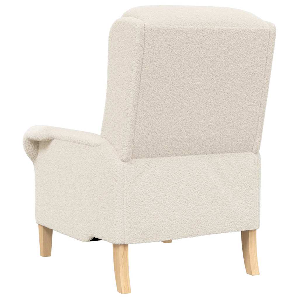lænestol Creme 76 x 94 x 102 cm Blødt Sherpa Stof, Ingeniørtræ