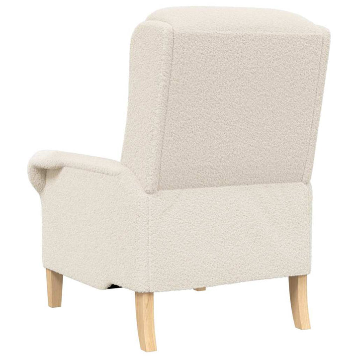 lænestol Creme 76 x 94 x 102 cm Blødt Sherpa Stof, Ingeniørtræ