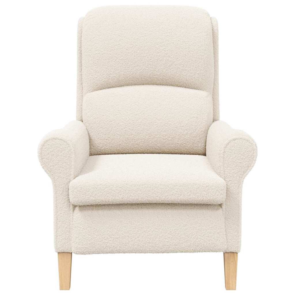 lænestol Creme 76 x 94 x 102 cm Blødt Sherpa Stof, Ingeniørtræ