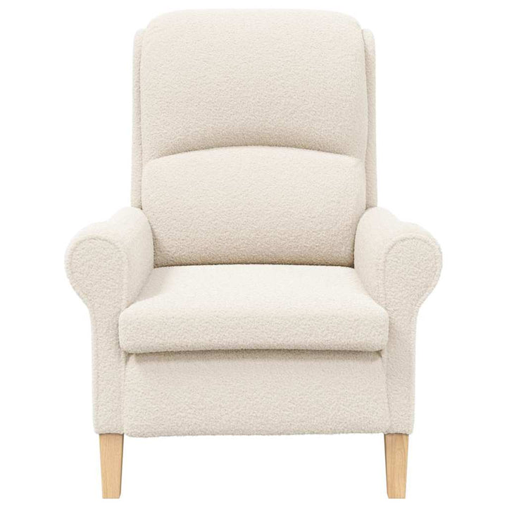lænestol Creme 76 x 94 x 102 cm Blødt Sherpa Stof, Ingeniørtræ