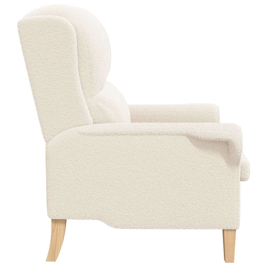lænestol Creme 76 x 94 x 102 cm Blødt Sherpa Stof, Ingeniørtræ