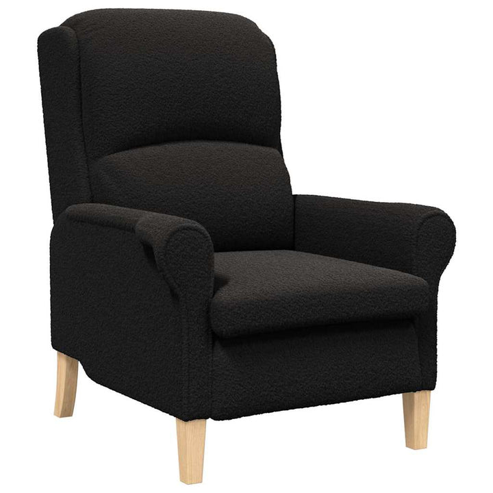 lænestol Sort 76 x 94 x 102 cm Blødt Sherpa Stof, Ingeniørtræ