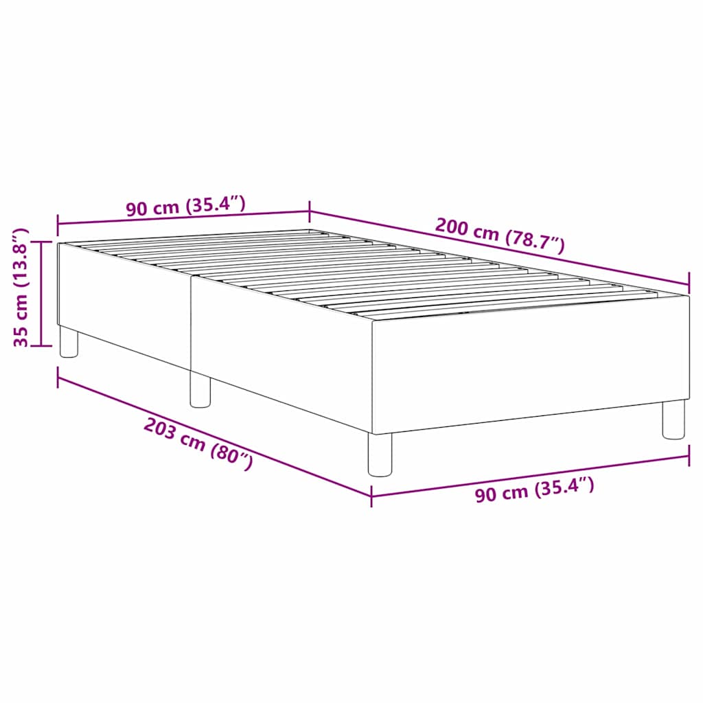 Box spring seng Blå 90 x 200 cm Corduroy stof