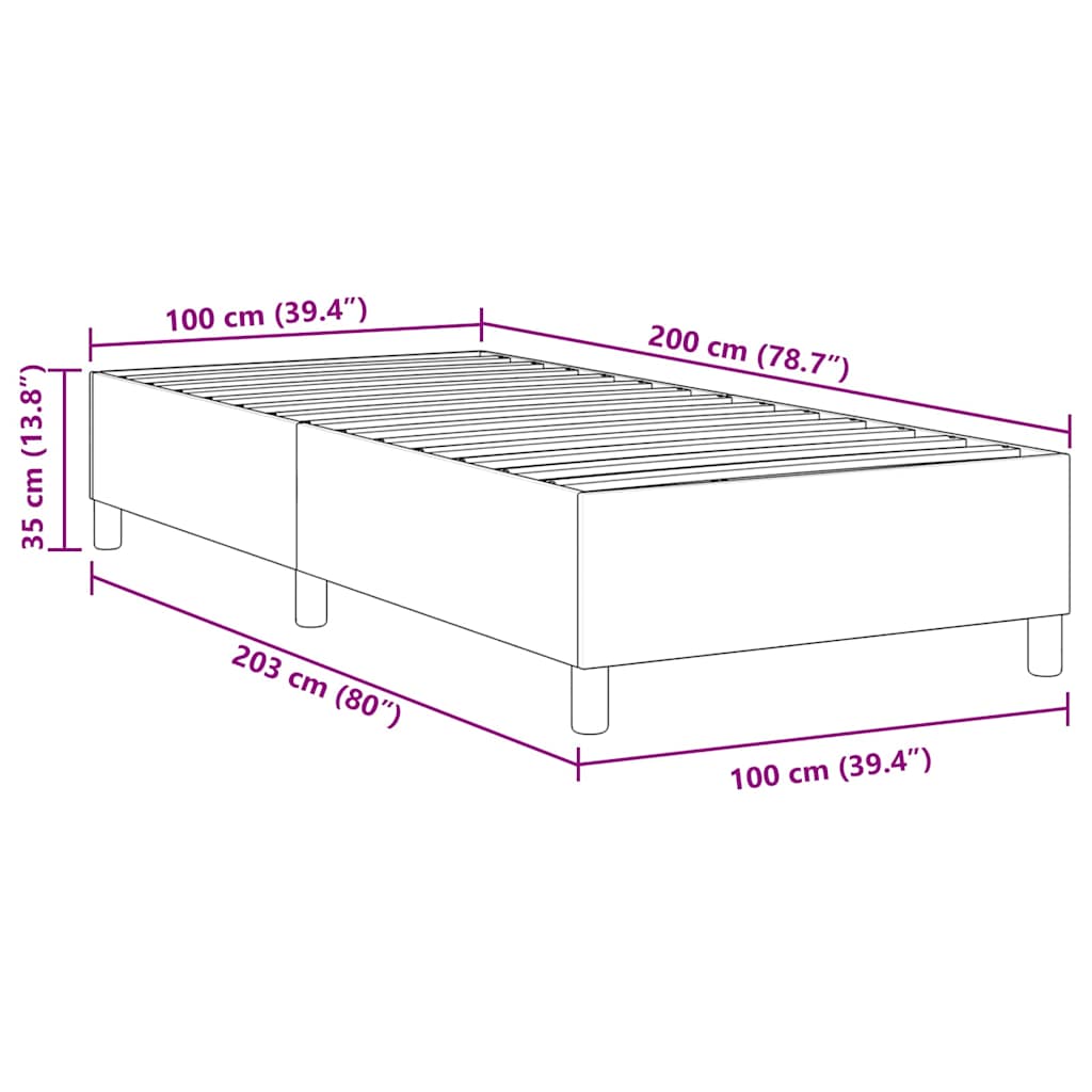 Box spring seng Creme 100 x 200 cm Corduroy stof