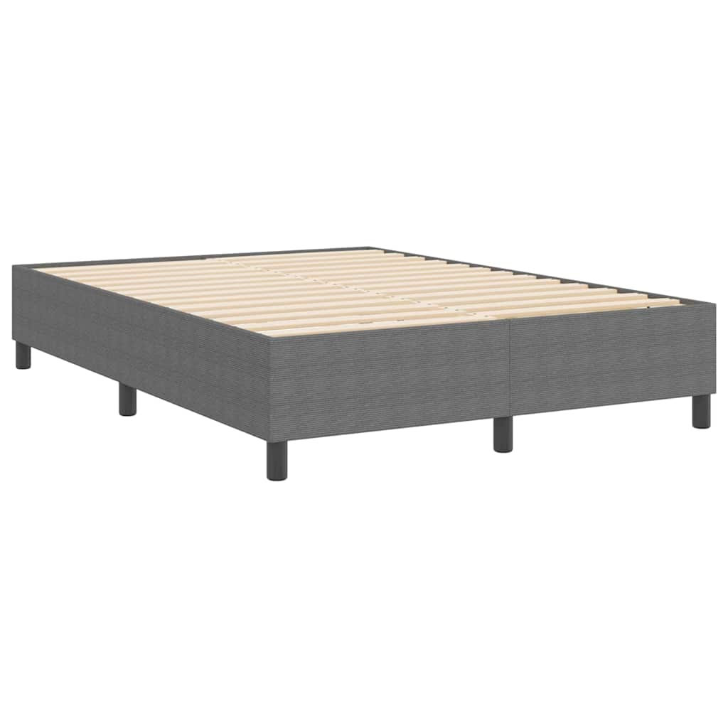 Box spring seng Lysegrå 140 x 190 cm Corduroy stof