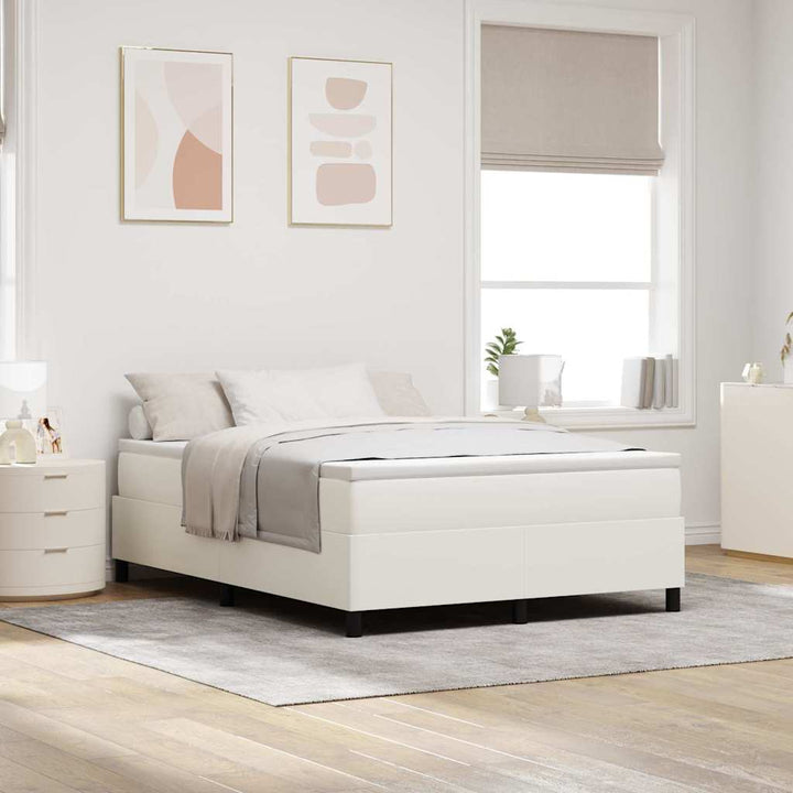 Box spring seng Creme 140 x 200 cm Corduroy stof
