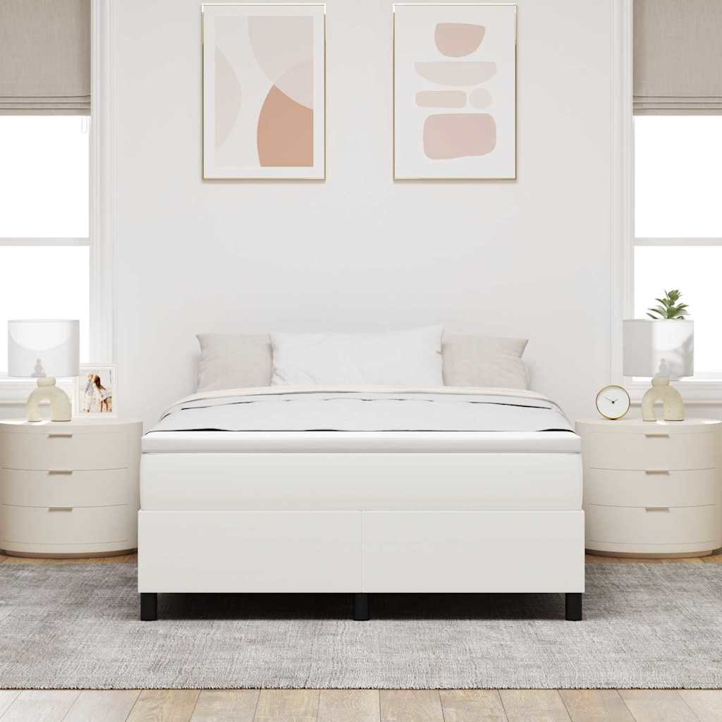 Box spring seng Creme 140 x 200 cm Corduroy stof
