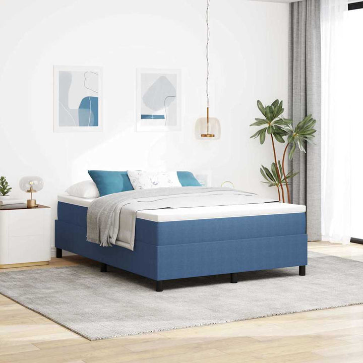 Box spring seng Blå 140 x 200 cm Corduroy stof