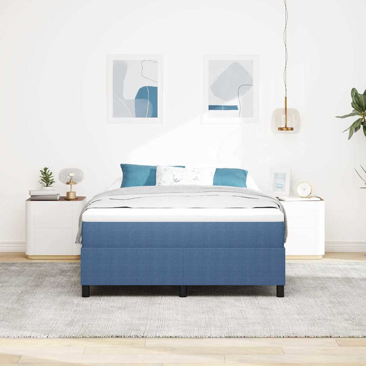 Box spring seng Blå 140 x 200 cm Corduroy stof