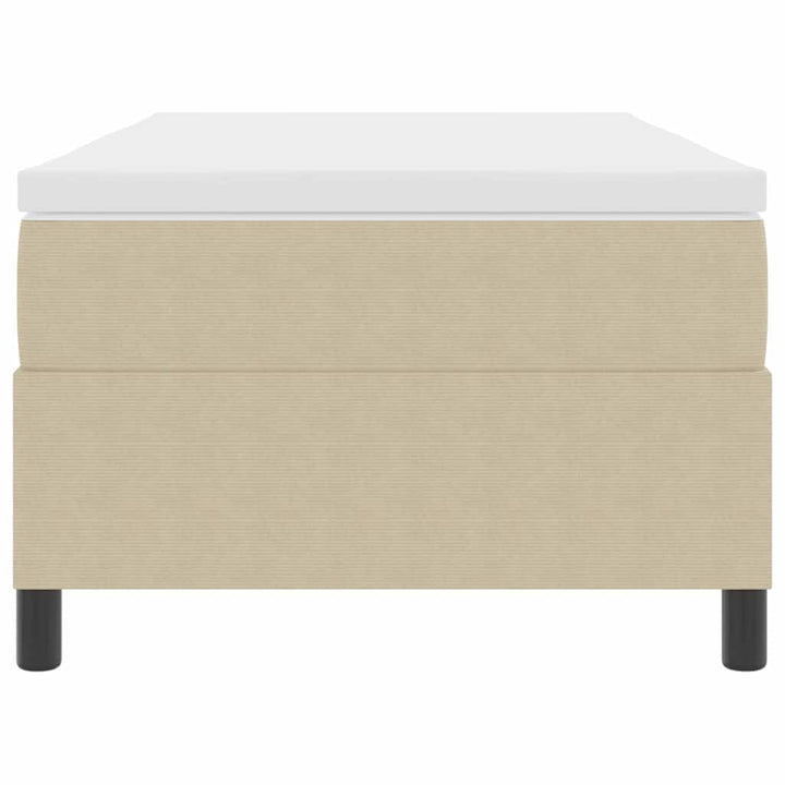 Box spring seng Lys Grå og Hvid 193 x 90 x 60 cm Corduroy stof