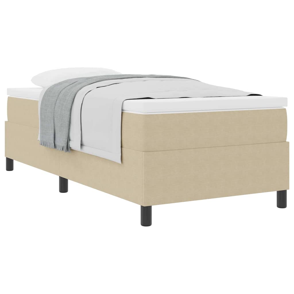Box spring seng Lys Grå og Hvid 193 x 90 x 60 cm Corduroy stof