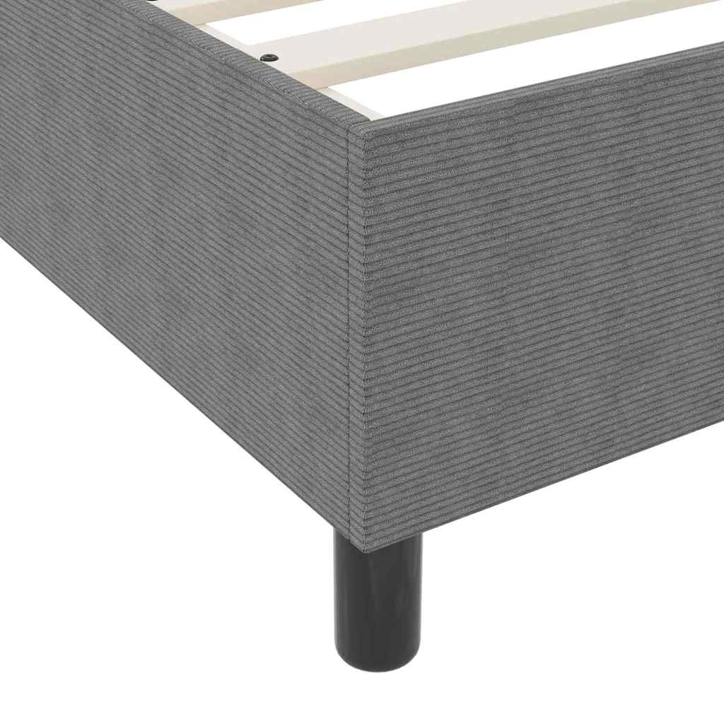 Box spring seng Lys Grå og Hvid 193 x 90 x 60 cm Corduroy stof