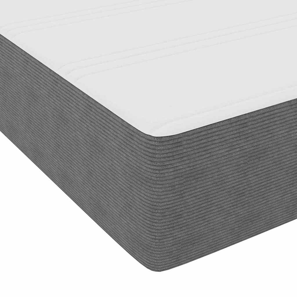 Box spring seng Lys Grå og Hvid 193 x 90 x 60 cm Corduroy stof