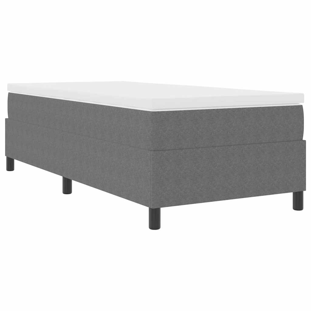 Box spring seng Lys Grå og Hvid 193 x 90 x 60 cm Corduroy stof