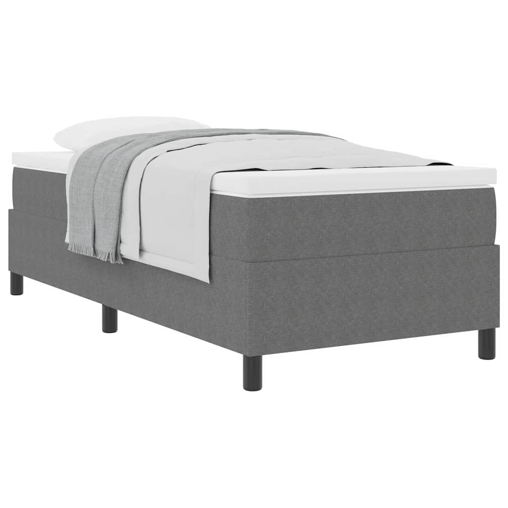 Box spring seng Lys Grå og Hvid 193 x 90 x 60 cm Corduroy stof