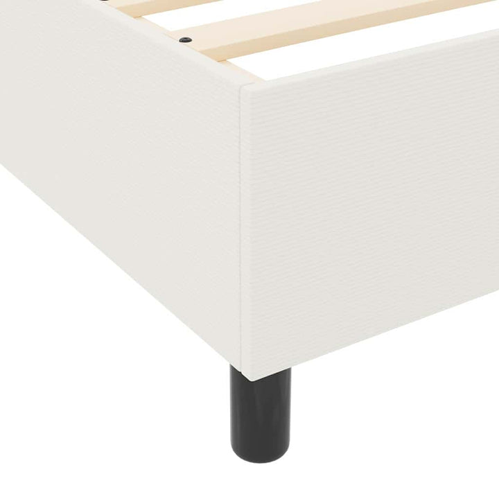 Box spring seng Creme og hvid 203 x 90 x 60 cm Corduroy stof