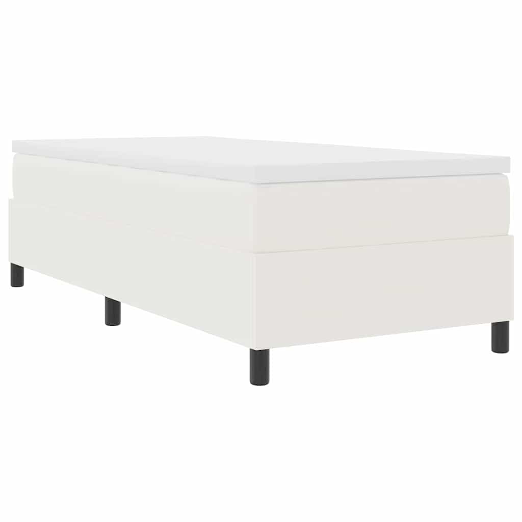 Box spring seng Creme og hvid 203 x 90 x 60 cm Corduroy stof