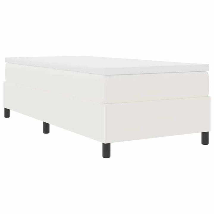 Box spring seng Creme og hvid 203 x 90 x 60 cm Corduroy stof