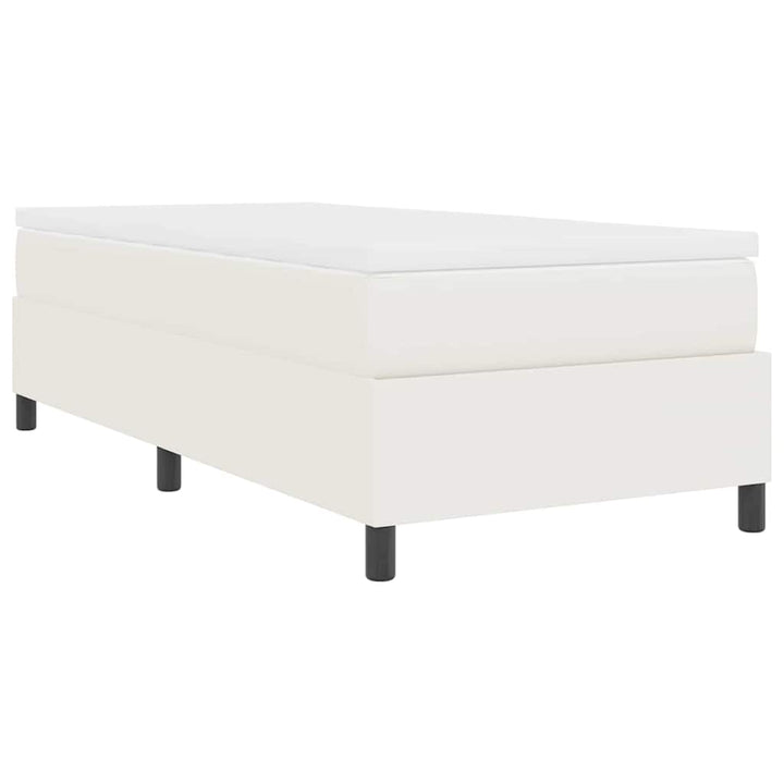 Box spring seng Creme og hvid 203 x 90 x 60 cm Corduroy stof