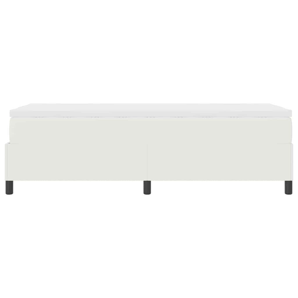 Box spring seng Creme og hvid 203 x 90 x 60 cm Corduroy stof