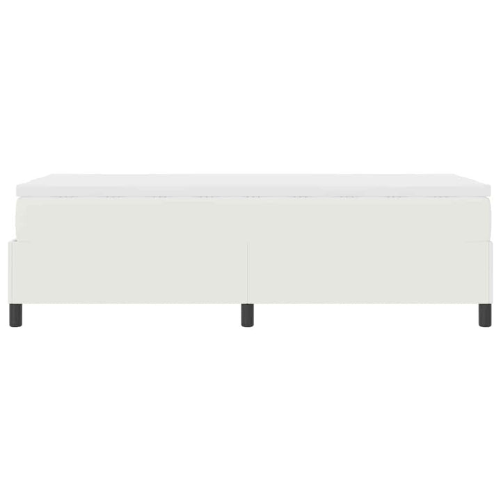 Box spring seng Creme og hvid 203 x 90 x 60 cm Corduroy stof