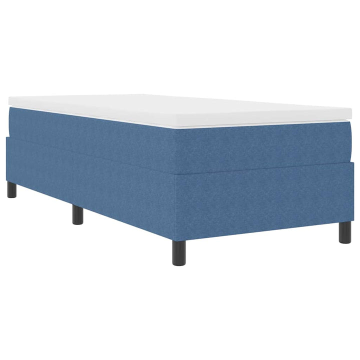 Box spring seng Blå og Hvid 203 x 90 x 60 cm Corduroy stof