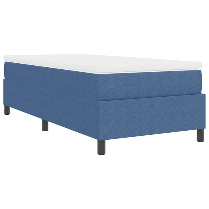 Box spring seng Blå og Hvid 203 x 90 x 60 cm Corduroy stof