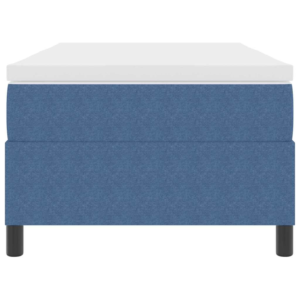 Box spring seng Blå og Hvid 203 x 90 x 60 cm Corduroy stof