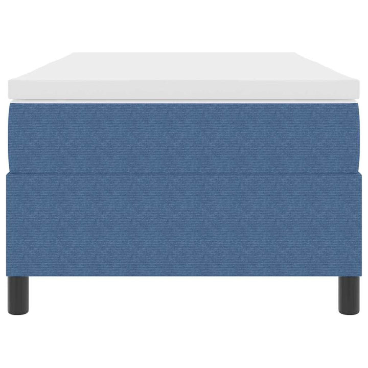 Box spring seng Blå og Hvid 203 x 90 x 60 cm Corduroy stof