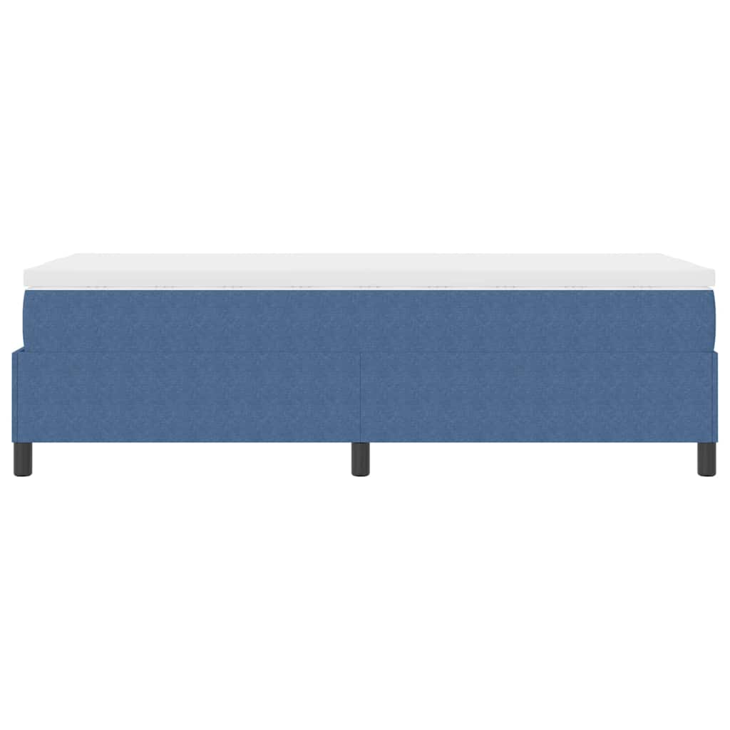 Box spring seng Blå og Hvid 203 x 90 x 60 cm Corduroy stof