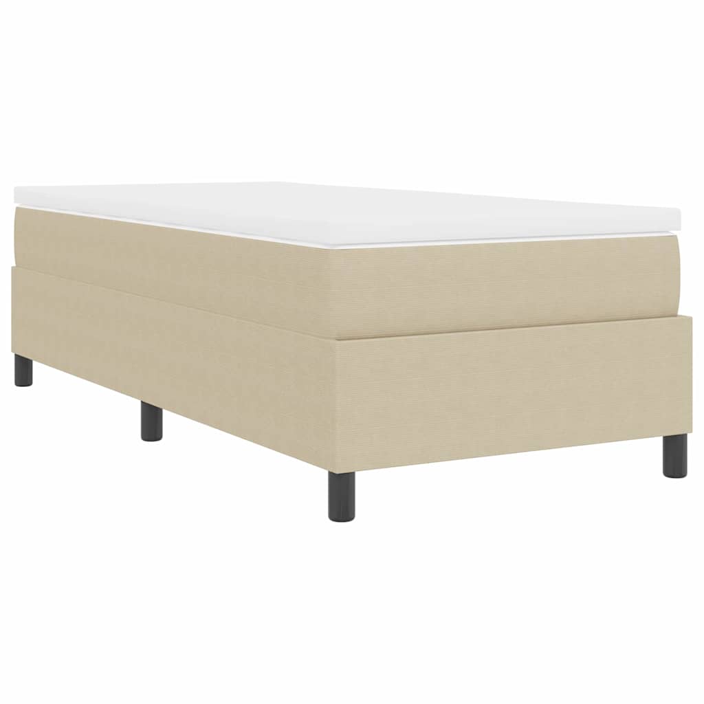Box spring seng Lys Grå og Hvid 203 x 100 x 60 cm Corduroy stof