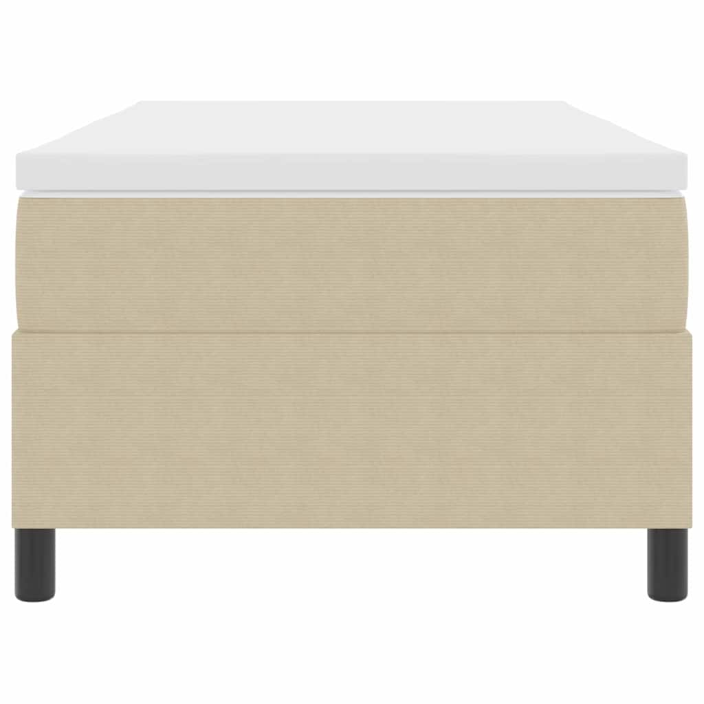 Box spring seng Lys Grå og Hvid 203 x 100 x 60 cm Corduroy stof