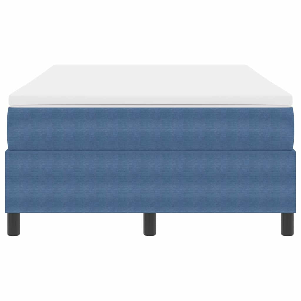Box spring seng Blå og Hvid 203 x 120 x 60 cm Corduroy stof
