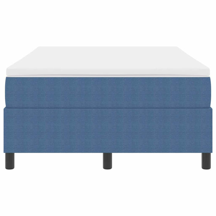 Box spring seng Blå og Hvid 203 x 120 x 60 cm Corduroy stof