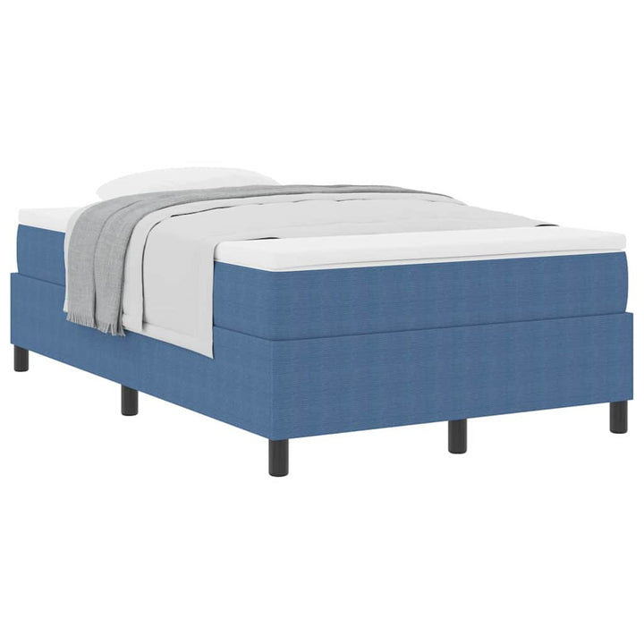 Box spring seng Blå og Hvid 203 x 120 x 60 cm Corduroy stof