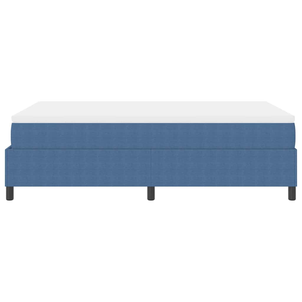 Box spring seng Blå og Hvid 203 x 120 x 60 cm Corduroy stof