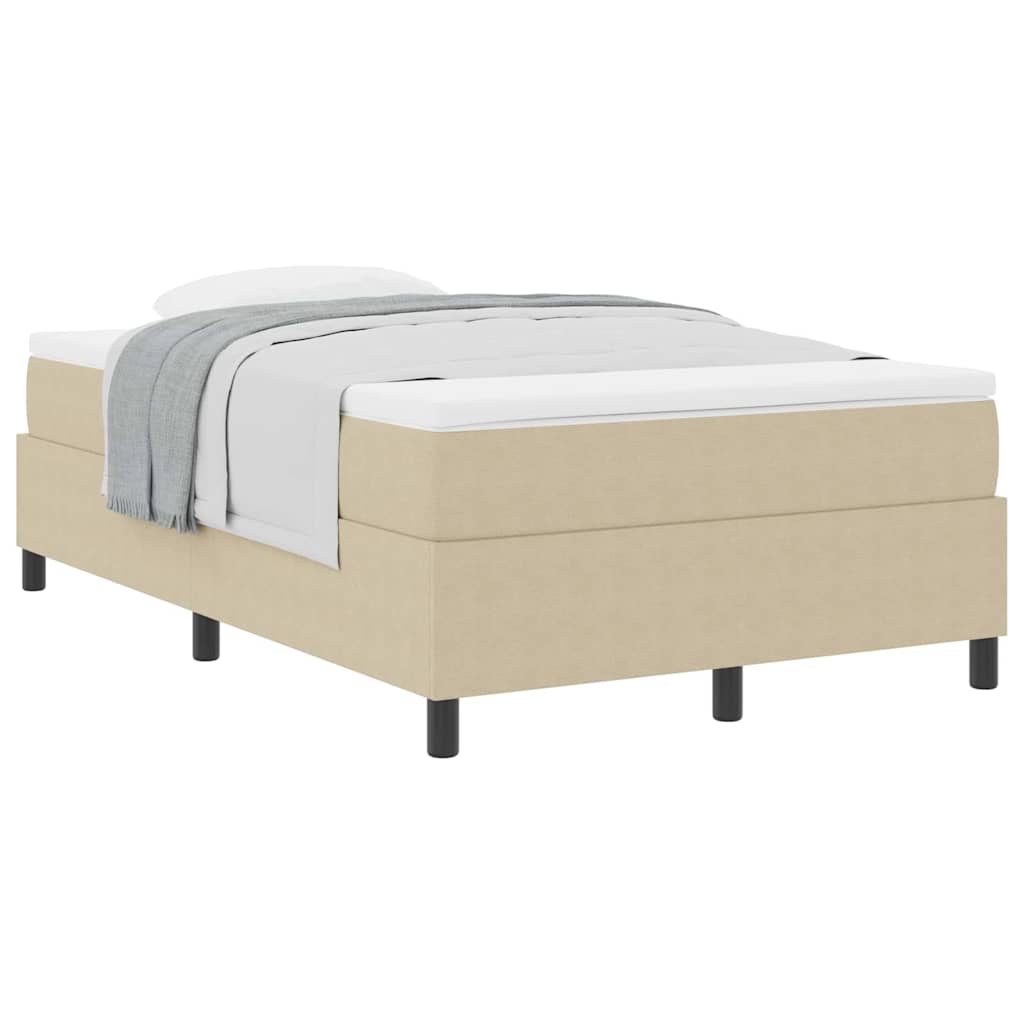Box spring seng Lys Grå og Hvid 203 x 120 x 60 cm Corduroy stof
