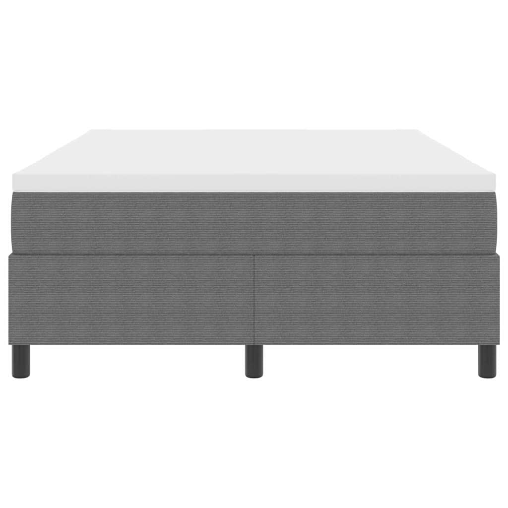 Box spring seng Lys Grå og Hvid 203 x 140 x 60 cm Corduroy stof