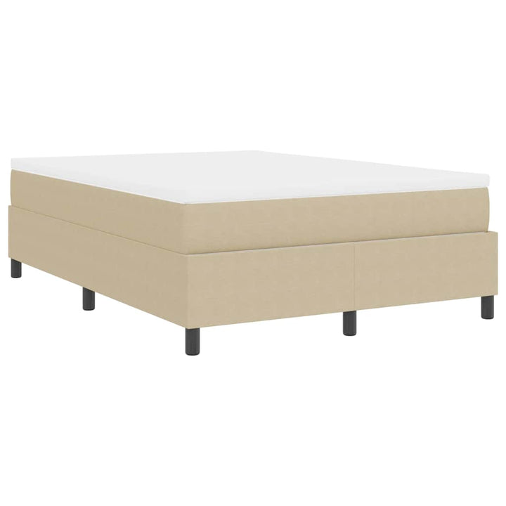 Box spring seng Lys Grå og Hvid 203 x 140 x 60 cm Corduroy stof