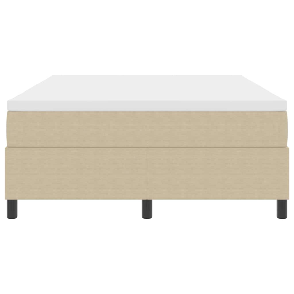 Box spring seng Lys Grå og Hvid 203 x 140 x 60 cm Corduroy stof