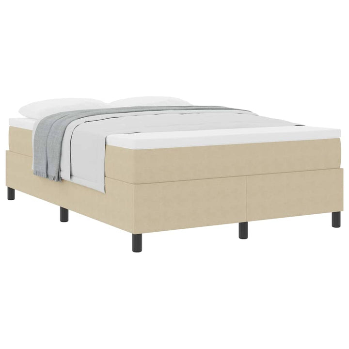 Box spring seng Lys Grå og Hvid 203 x 140 x 60 cm Corduroy stof
