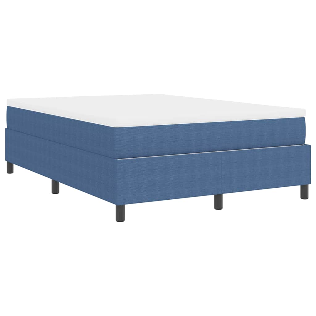 Box spring seng Blå og Hvid 203 x 140 x 60 cm Corduroy stof