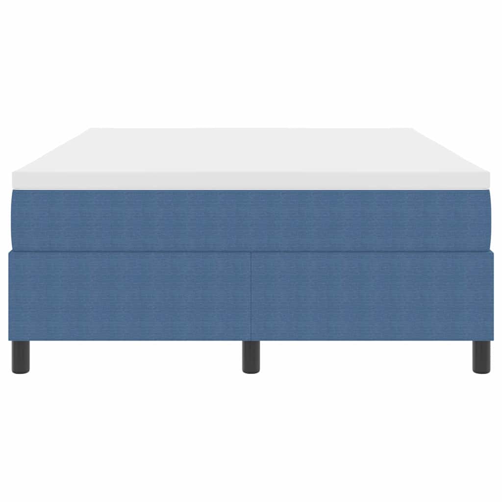 Box spring seng Blå og Hvid 203 x 140 x 60 cm Corduroy stof